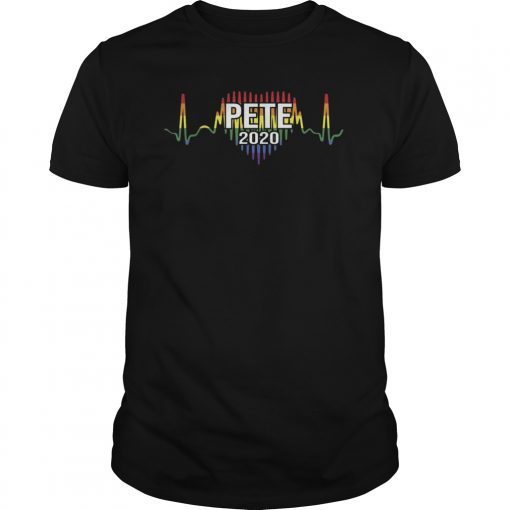 Rainbow LGBT Pride Mayor Pete Buttigieg 2020 Heart T-Shirt