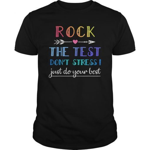 Rock The Test T-Shirt Funny School Professor Teacher Joke