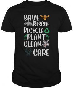 Save Bees Rescue Animals Recycle Plastic T-Shirt Earth Day