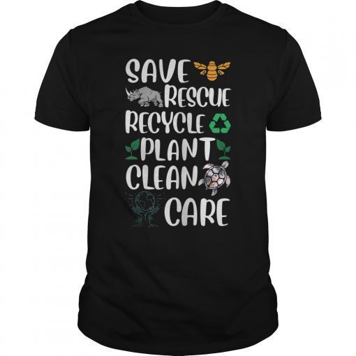 Save Bees Rescue Animals Recycle Plastic T-Shirt Earth Day