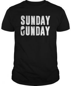 Sunday Gunday Gun Owner Shooting T-Shirt with Gun