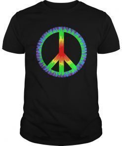 Tie Dye Color Peace Sign Tshirt - 60s 70s Retro T-Shirt