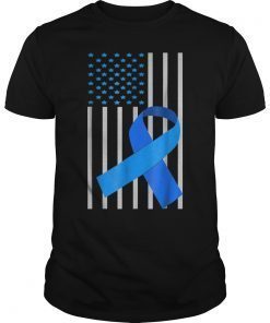 USA Flag blue Ribbon Child Abuse Prevention month Shirt Tees