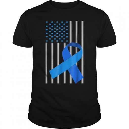 USA Flag blue Ribbon Child Abuse Prevention month Shirt Tees