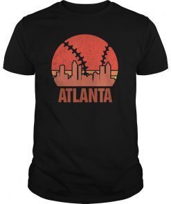 Vintage Atlanta Baseball Cityscape Retro 70s 80s Gift Shirt