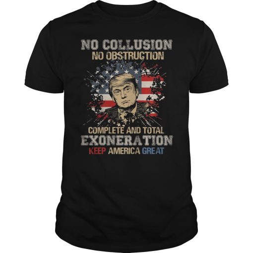 Vintage No Collusion No Obstruction Trump 2020 Shirt