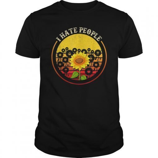 Vintage Sunflower I Hate People T-Shirt