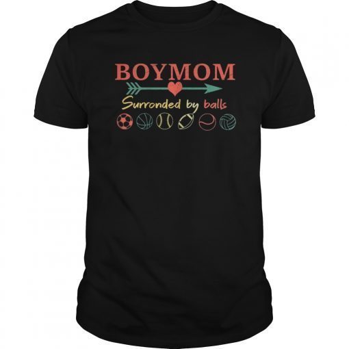 Vintage boy mom surrounded by balls tshirt