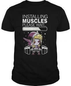 WOW GYM INSTALLING MUSCLES PLEASE WAIT tshirt