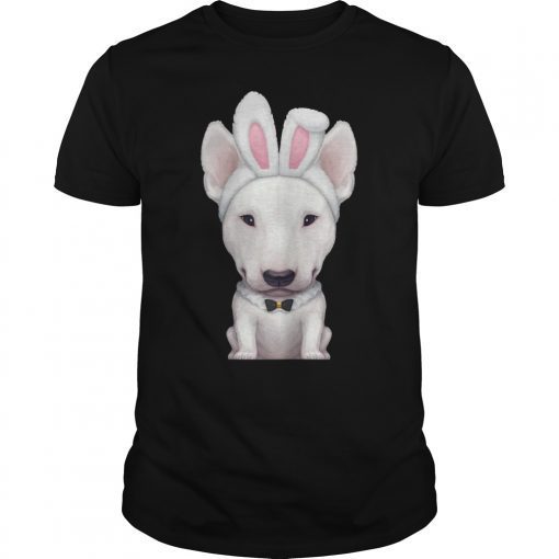 White English Bull Terrier in Easter Bunny Costume T-Shirt