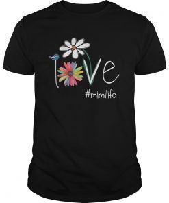 Woman Mom Love Mimi Life #mimilife Heart Floral Gift T Shirt