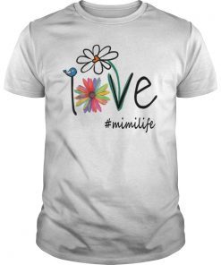 Woman Mom Love Mimi life #mimilife Heart Floral Gift T-Shirt