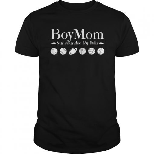 Womens Boy Mom Surrounded By Balls TShirt