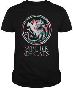 Womens Mother Of Cats-Cat Mom Floral Mothers Day T shirt