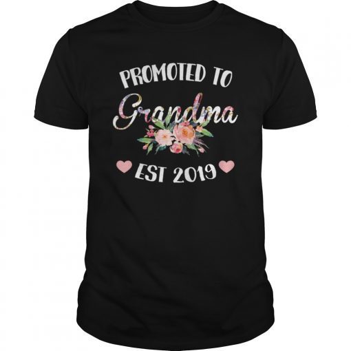 Womens Promoted To Grandma Est 2019 T-Shirt