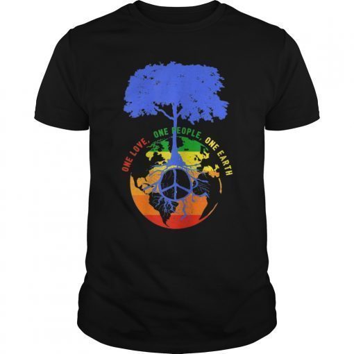 World Peace Tree Earth Day Love Hippie Environment Tee
