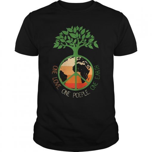 World Peace Tree Love People Earth Day T-shirt