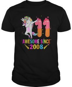 11 Years Old 11th Birthday Unicorn Dabbing T-Shirt