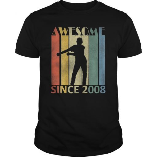 11th Birthday Gift Awesome Since 2008 Flossing T-shirt