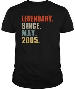 14 Years Old T-Shirt 14th Legendary Since May 2005