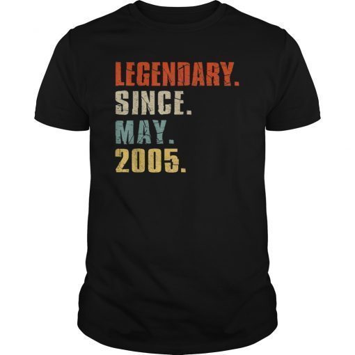 14 Years Old T-Shirt 14th Legendary Since May 2005