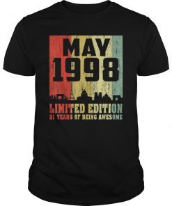 21st Gift Awesome May 1998 21 Years Old T-Shirt