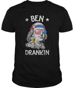 4th of July Shirts for Men Ben Drankin Benjamin Franklin Tee Shirt