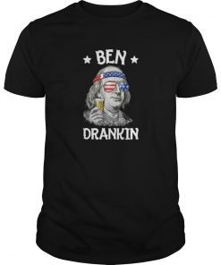 4th of July Shirts for Men Ben Drankin Benjamin Franklin Tee Shirts