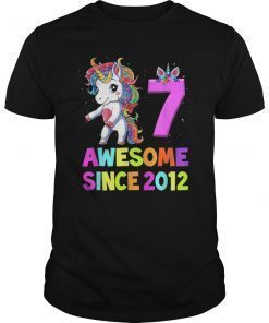 7 Years Old 7th Birthday Unicorn Floss Shirt Girl Gift Party T-Shirt
