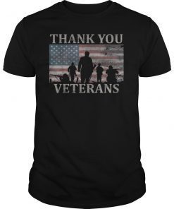 American Flag Thank You Veterans Military Appreciation T-Shirt