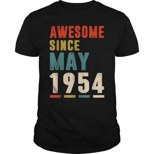 Awesome Since May 1954 T-Shirt 65th Birthday Gifts Tee
