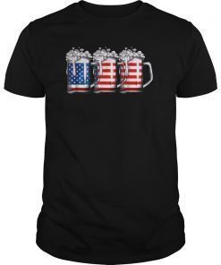 Beer American Flag T shirt 4th of July Men Women Merica USA