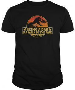 Being A Dad Is A Walk In The Park Shirt Dad Retro Sunset Gift Shirt