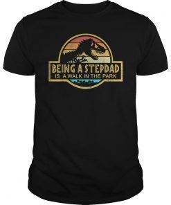 Being A Stepdad Is A Walk In The Park T-Shirt Retro Sunset