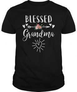 Blessed Grandma T-Shirt with floral heart Mother's Day Gifts