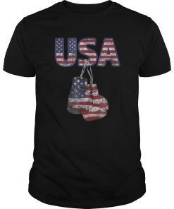 Boxing Gloves T-Shirt American Flag Tee for July 4th
