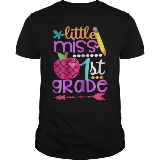 Cute Little Miss 1st Grade Back to School Gift, Girl T-shirt