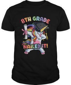 Dabbing 8th Grade Unicorn T shirt Graduation Class of 2019