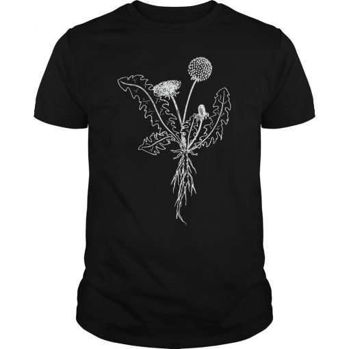 Dandelion Botanical Drawing Gardener Shirt