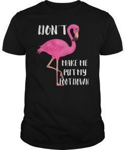 Don't Make Me Put My Foot Down T-shirt Pink Flamingo Gift