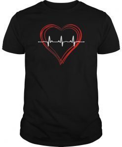 EKG Heartbeat Love Cardiogram T-Shirt Hollow ECG Heart