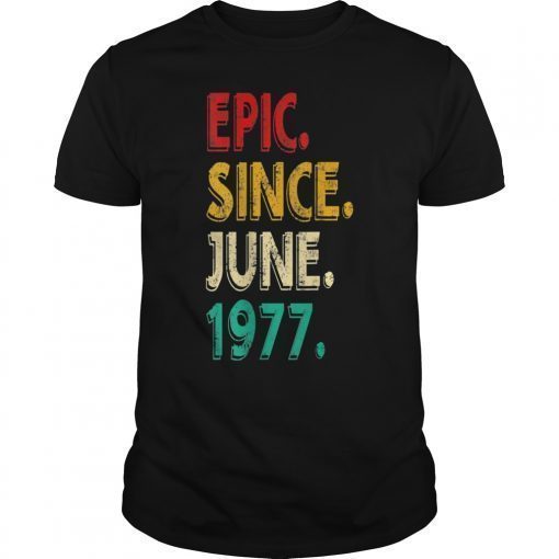 Epic Since June 1977 42nd Birthday Gift 42 Years Old T-shirt
