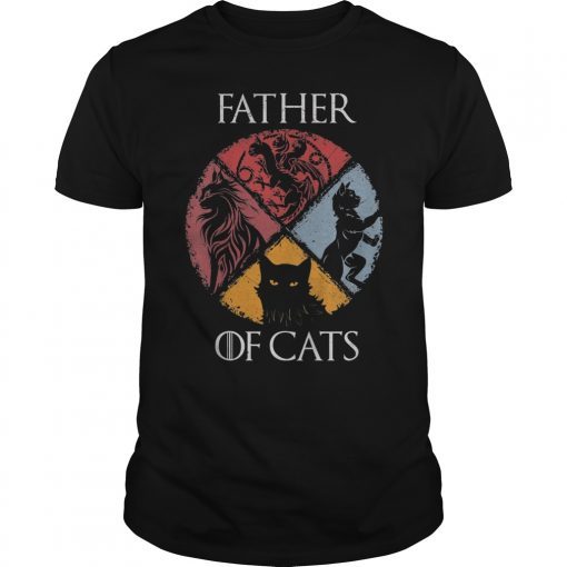 Father of Cats Shirt Cat Lovers Cat Dad Gift T-Shirt