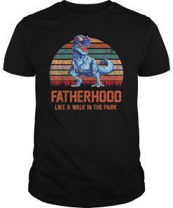 Fatherhood Like A Walk In The Park T-Shirt Dad Retro Sunset 2019 T-Shirt