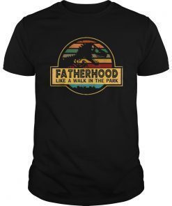 Fatherhood Like A Walk In The Park T-Shirt Dad Retro Sunset T-Shirt