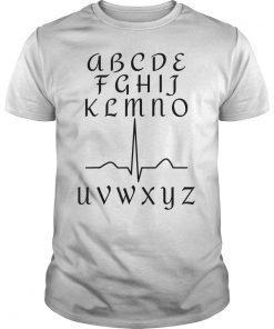 Funny EKG ECG Nurse Alphabet Nursing Heart Beat Tee Shirt Gift