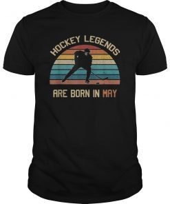 Hockey Legends are born in May vintage Ice Hockey T-shirt