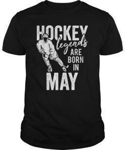Ice Hockey Players Born In May Men Boys Birthday T-Shirt