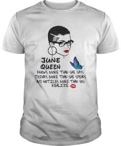 June Girl Knows More Than She Says Red Lips T-shirt