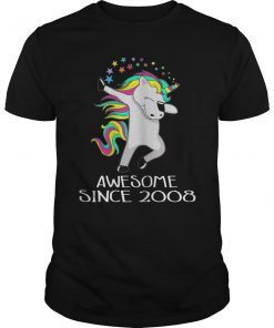 Kid 11 Yrs Old 11th Birthday Unicorn Shirt Gift 2008 Dabbing